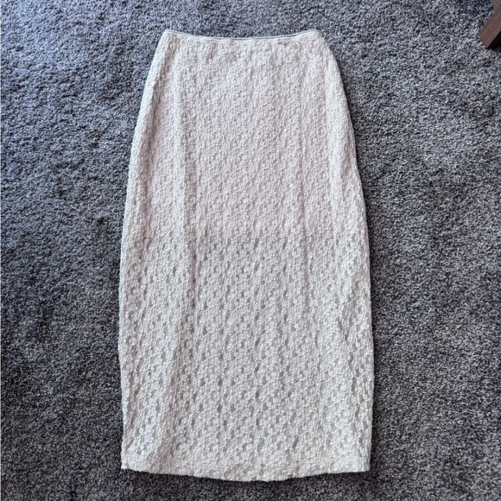 Vince Cream Floral Smocked Skirt
